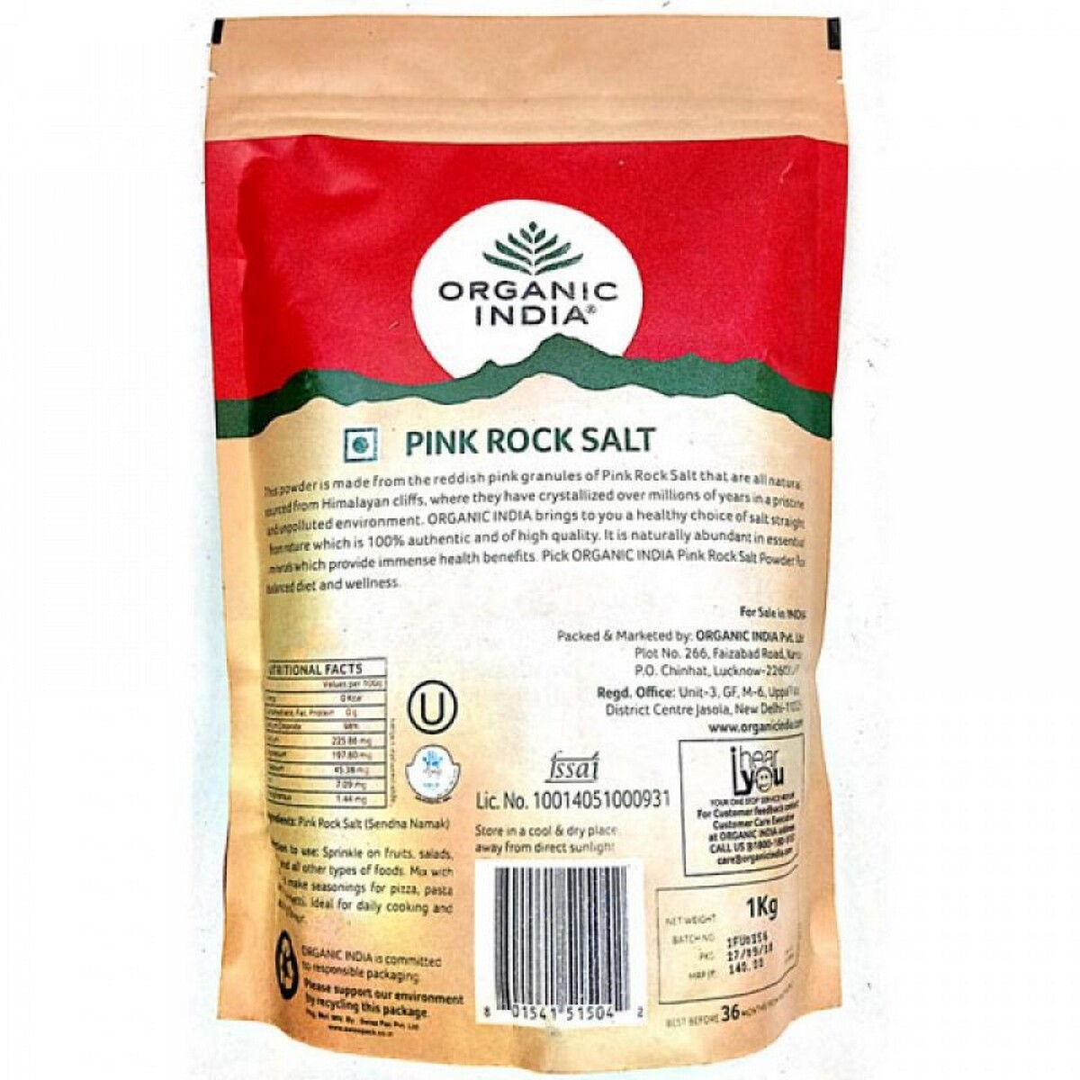 Organic india Pink Rock salt powder 1kg