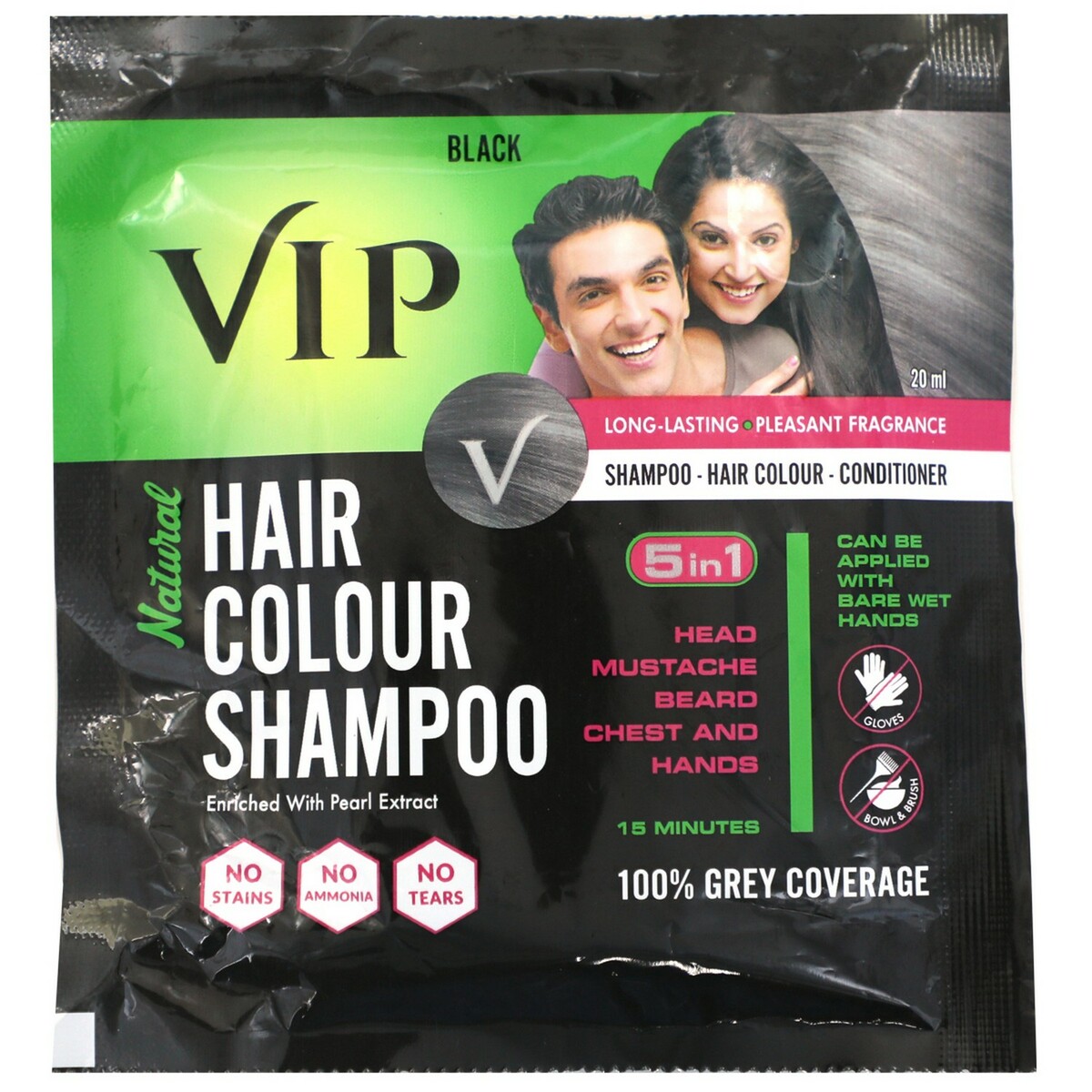VIP hair colour shampoo black 20ml