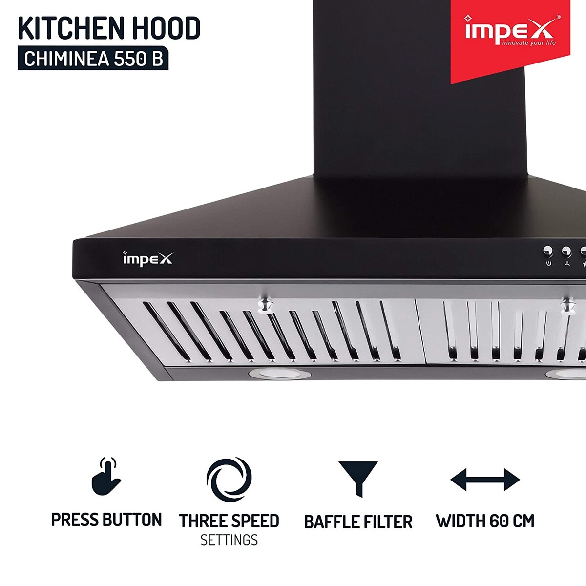Impex Kitchen Hood Chiminea-550 60CM