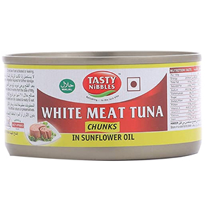 Tasty Nibbles  White Meat Tuna Chunks In Sunflower Oil 185g