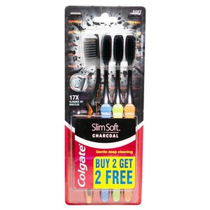 Colgate Tooth brush  Slimsoft Charcoal 2+2