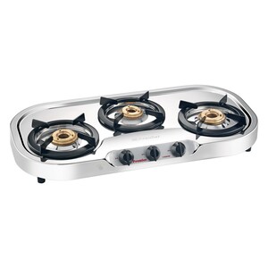 Premier Oval Stainless Steel Gas Stove 3 Burner