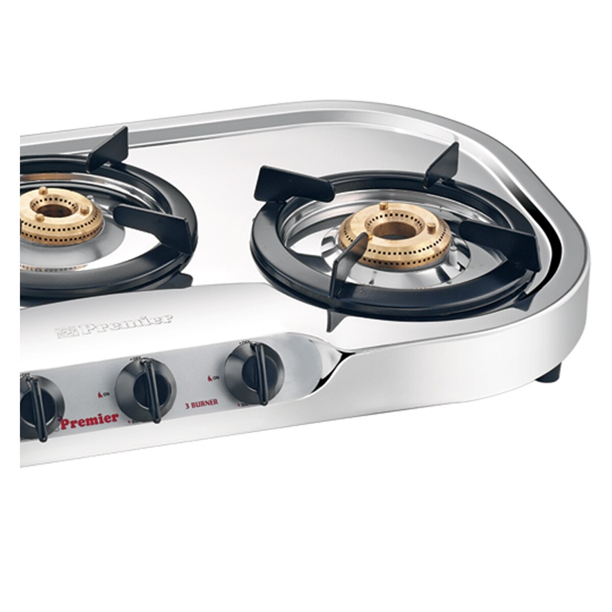 Premier Oval Stainless Steel Gas Stove 3 Burner
