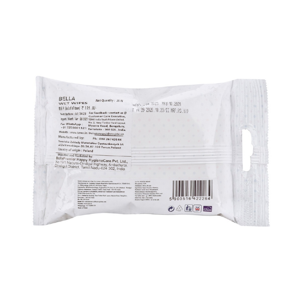 Bella Intimate Wet Wipes A20
