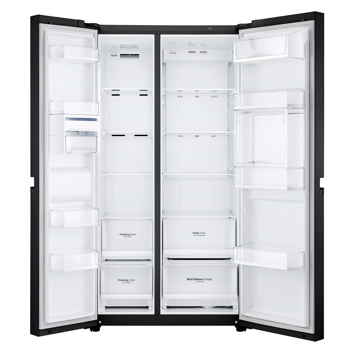 LG Side-By-Side Refrigerator GC-C247UGBM Black 675Ltr