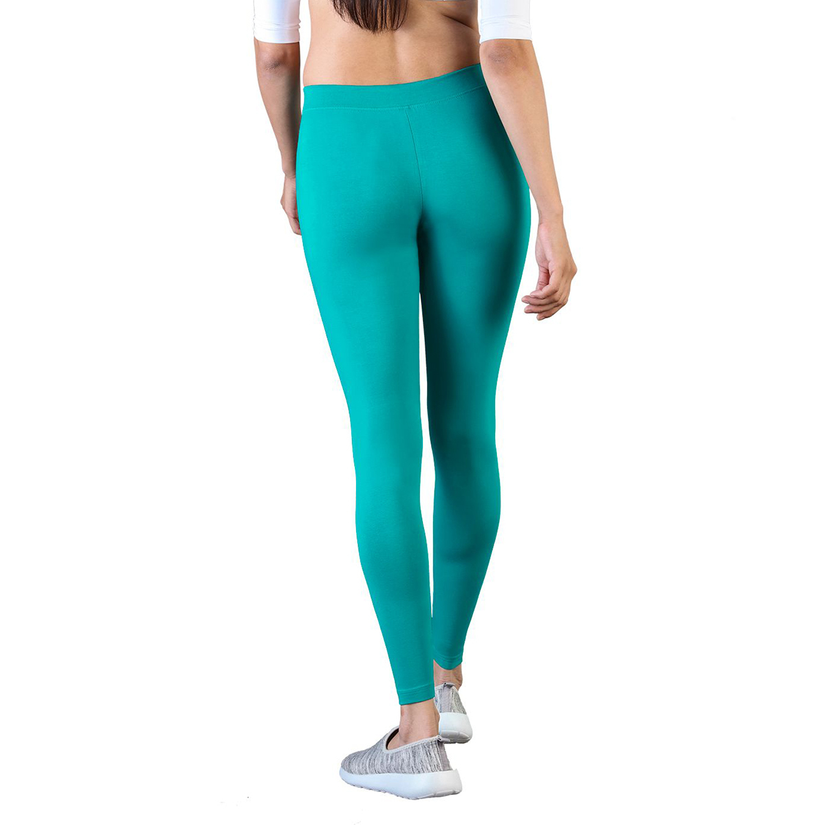 Twin Birds Women Solid Colour Ankle Length Legging with Signature Wide Waistband - Pool Side