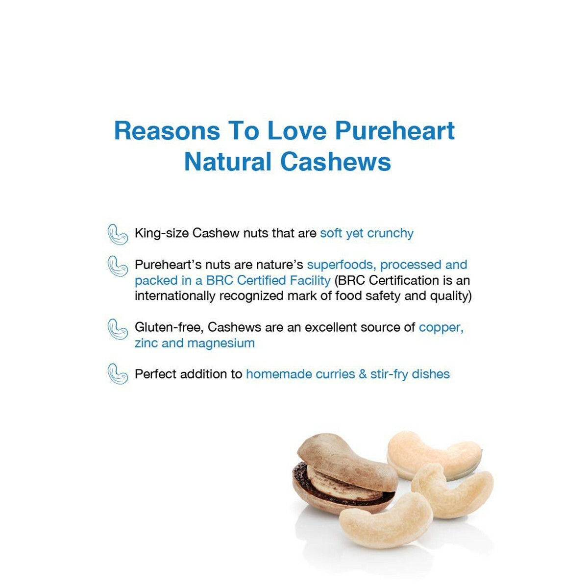 Pureheart Natural Cashews 454gm