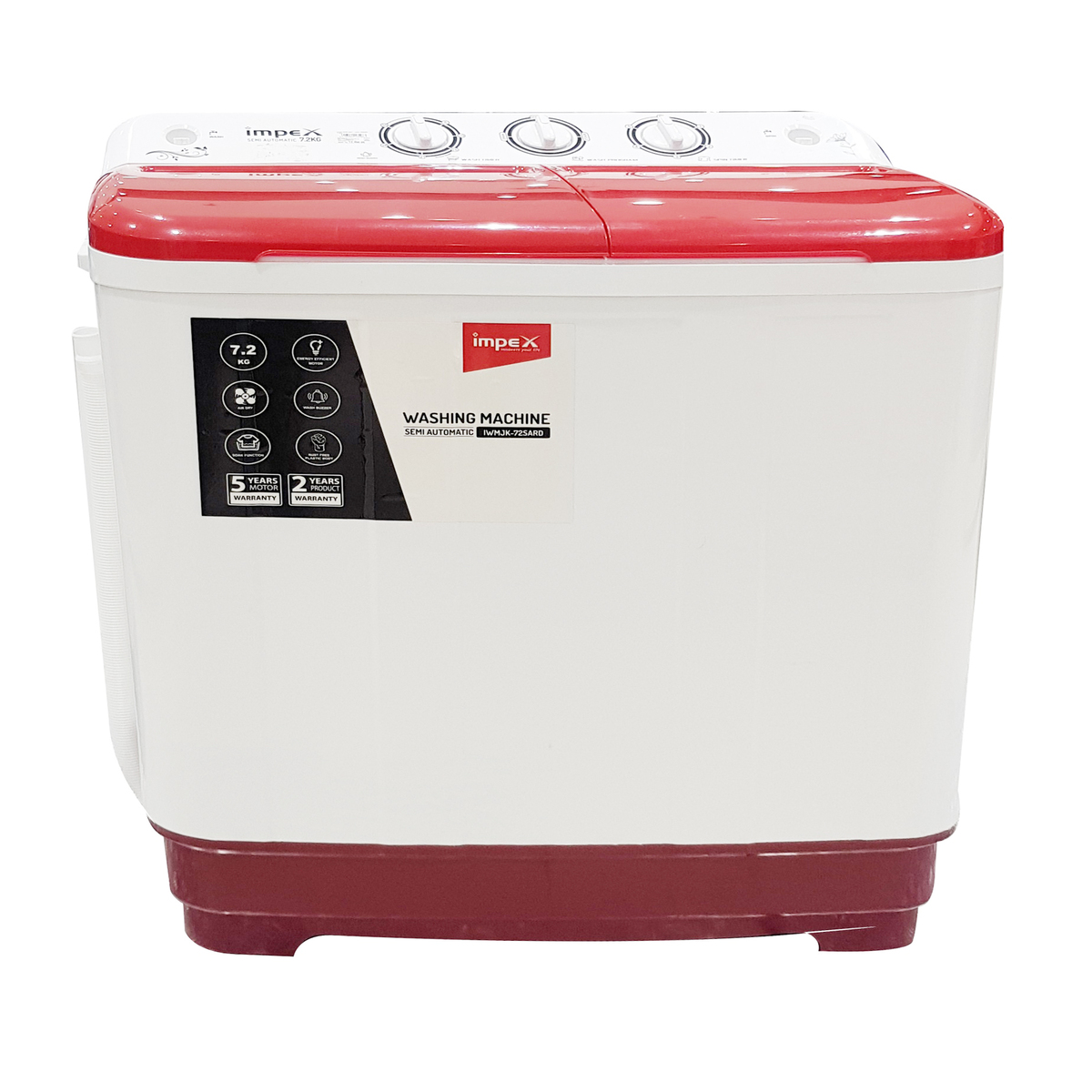 Impex Semi Automatic Washing Machine 72SARD 7.2kg