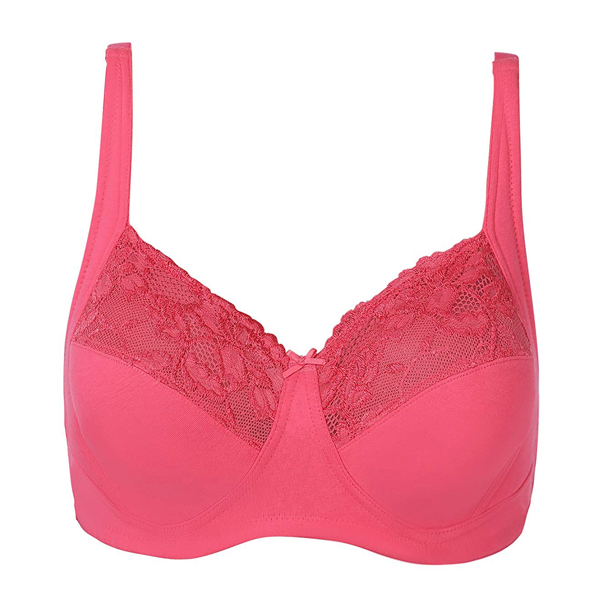 Blossom Plus Size Softly Seamed Wirefree Bra - Raspberry - C Cup