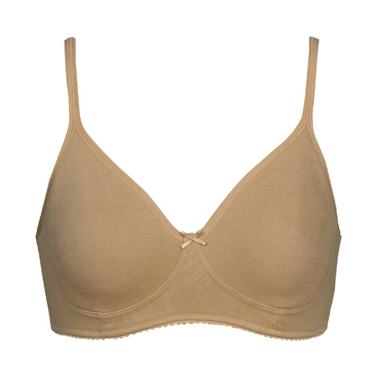 Blossom Non Padded  Wire Free Moulded Bra with Adjustable and Detachable Straps - Skin - C Cup