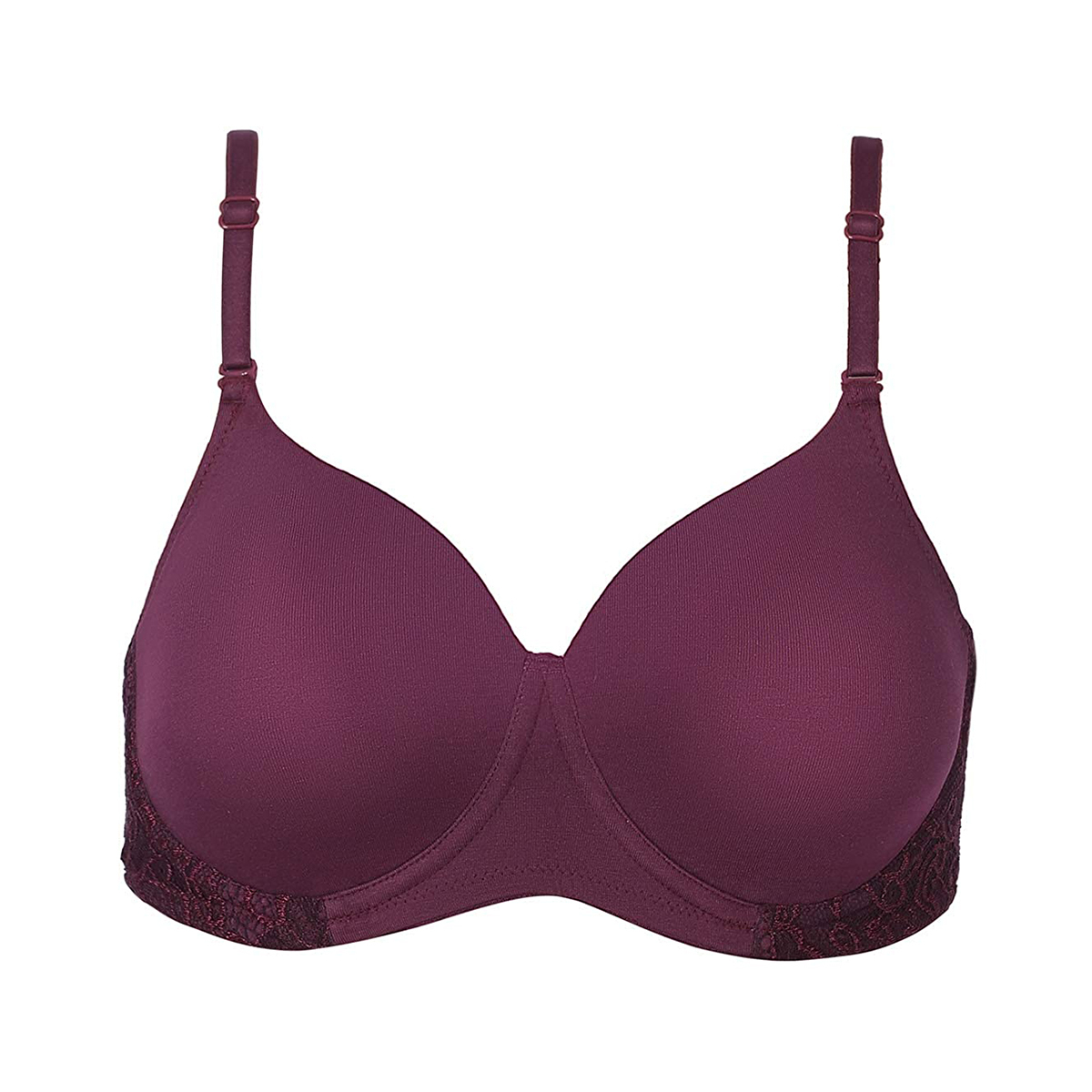 Buy Blossom Padded, Non Wired Bra with Adjustable and Detachable Straps -  Plum- B Cup Online - Lulu Hypermarket India