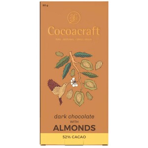 Cocoacraft Dark Chocolate with Roasted Almonds 80g