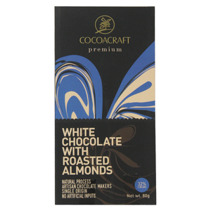 COCOACraft White Chocolate With Roasted Almonds 80g