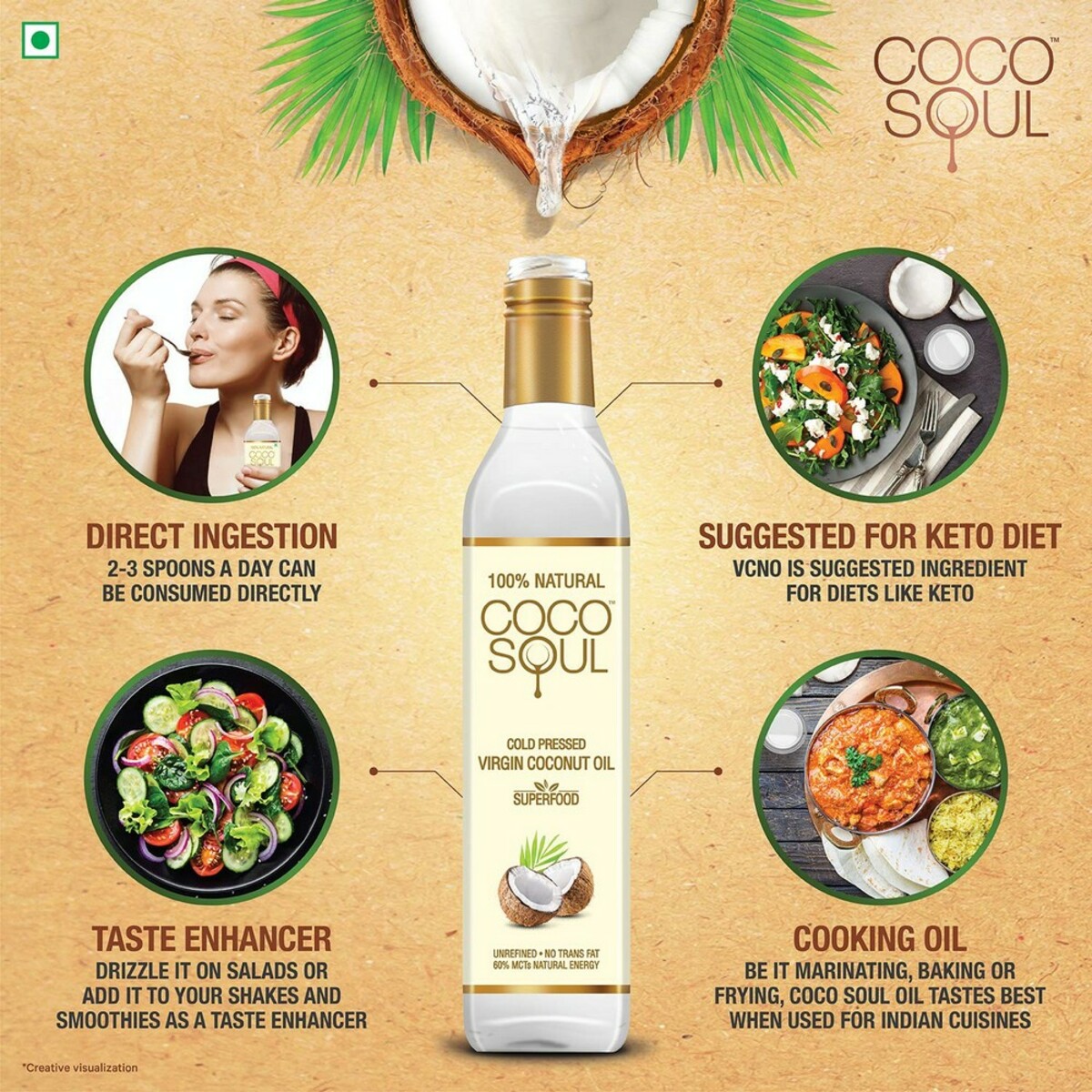 Coco Soul Virgin C Oil N Bottle 250Ml
