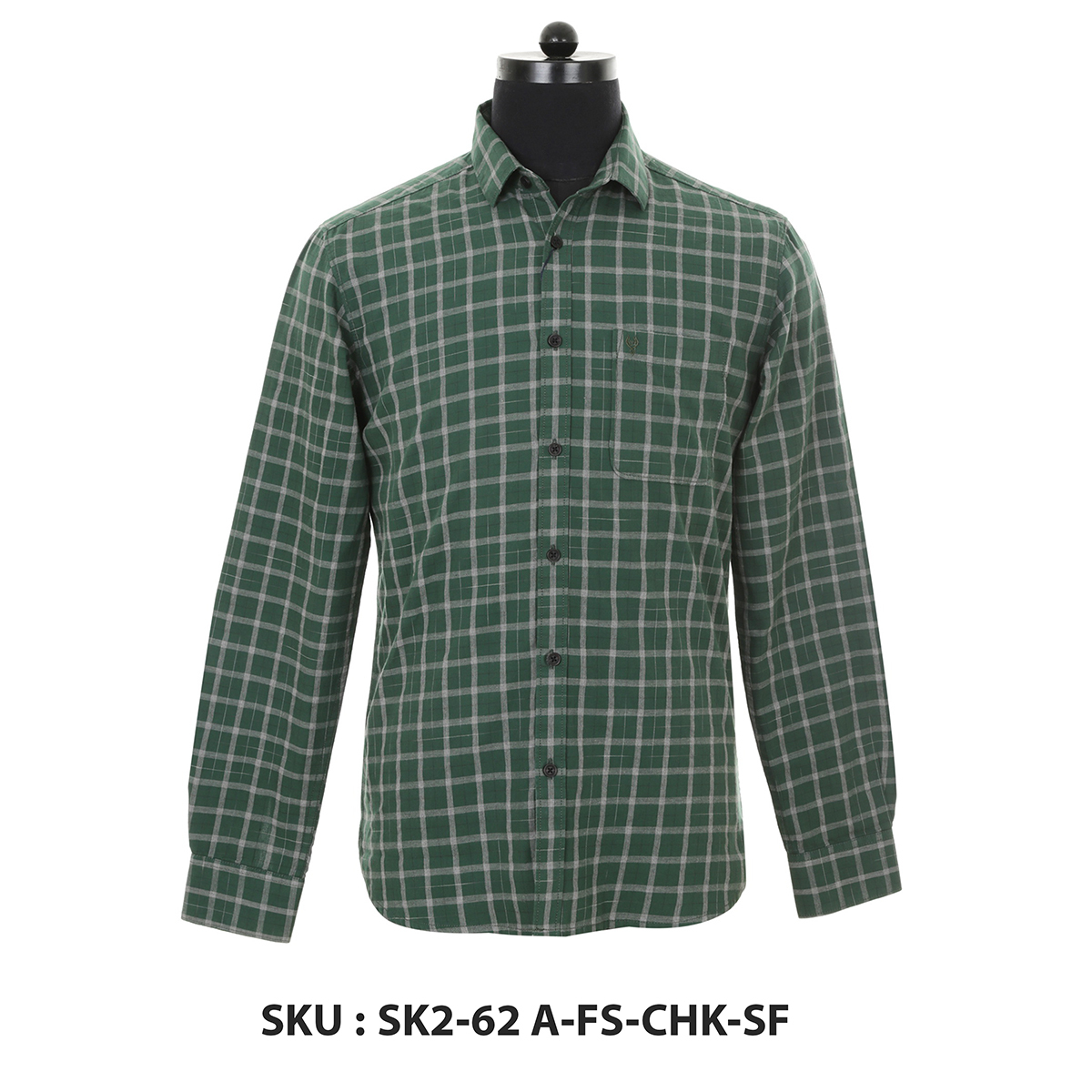 Classic Polo Mens Woven Shirt Sk2-62 A-Fs-Chk-Sf Green L