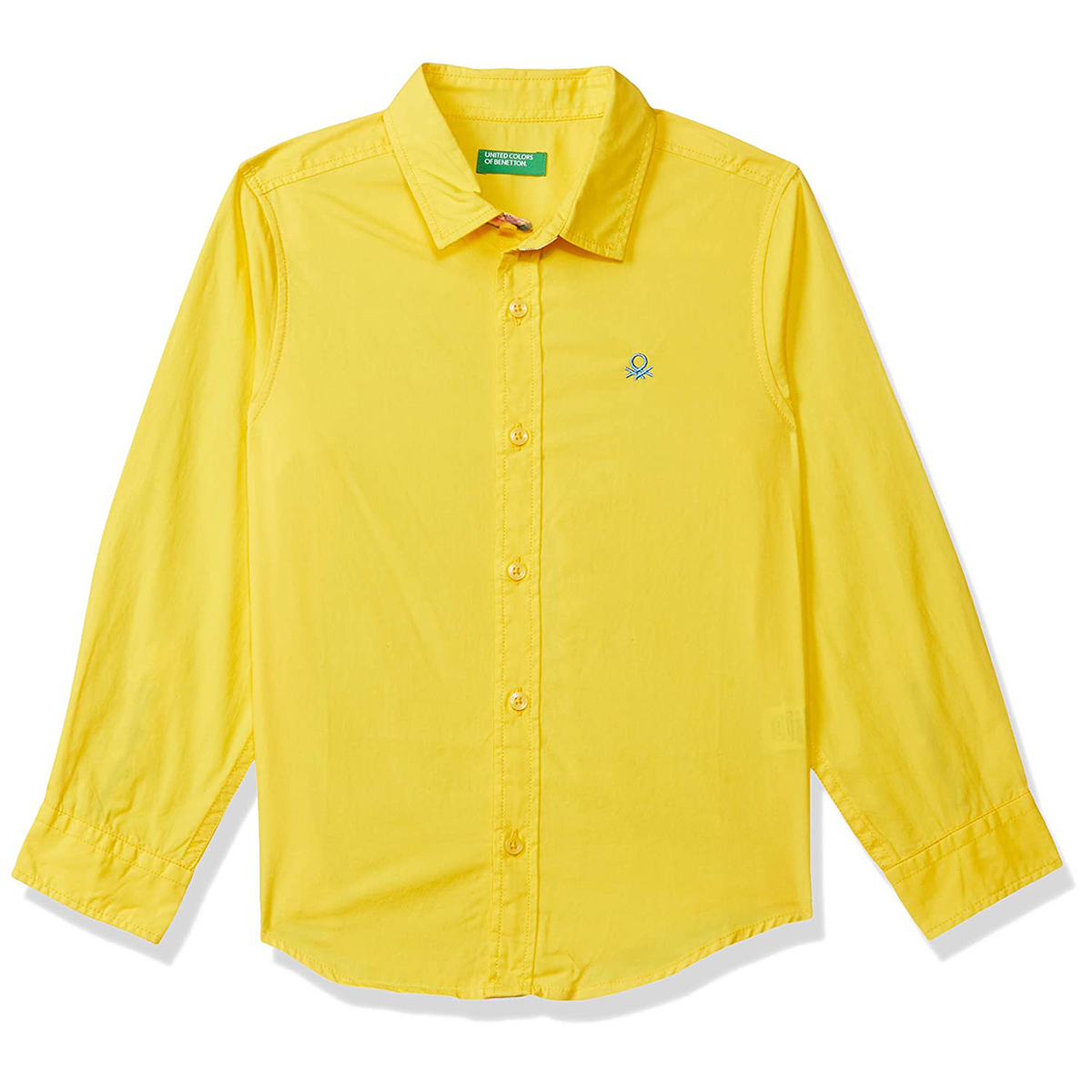 United Colors of Benetton Boys Regular Core Poplin Shirt- Yellow