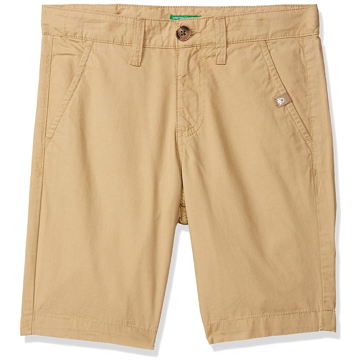 United Colors of Benetton Boy's Regular Fit Cotton Shorts- Beige