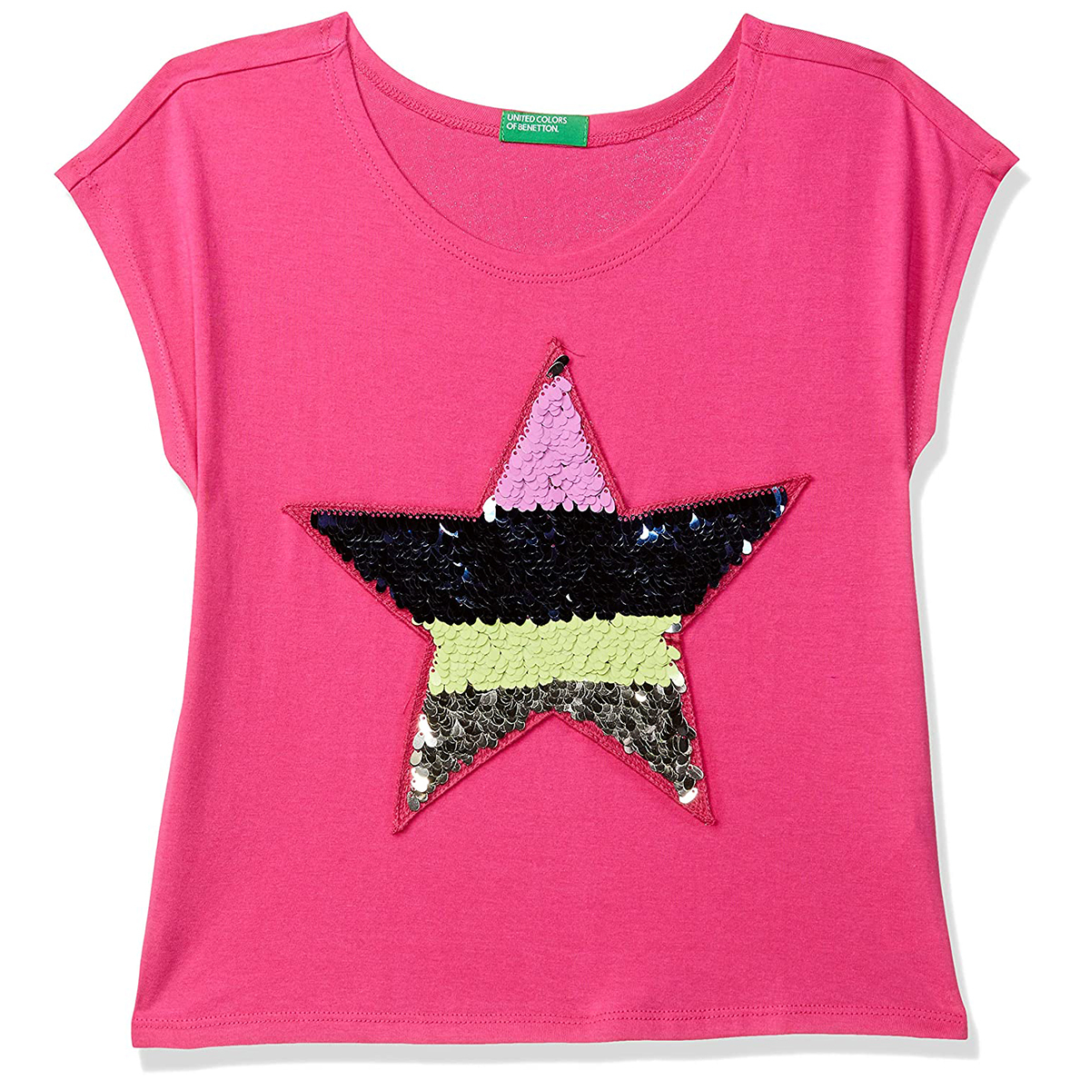 United Colors of Benetton Girl's Regular T-Shirt- Pink