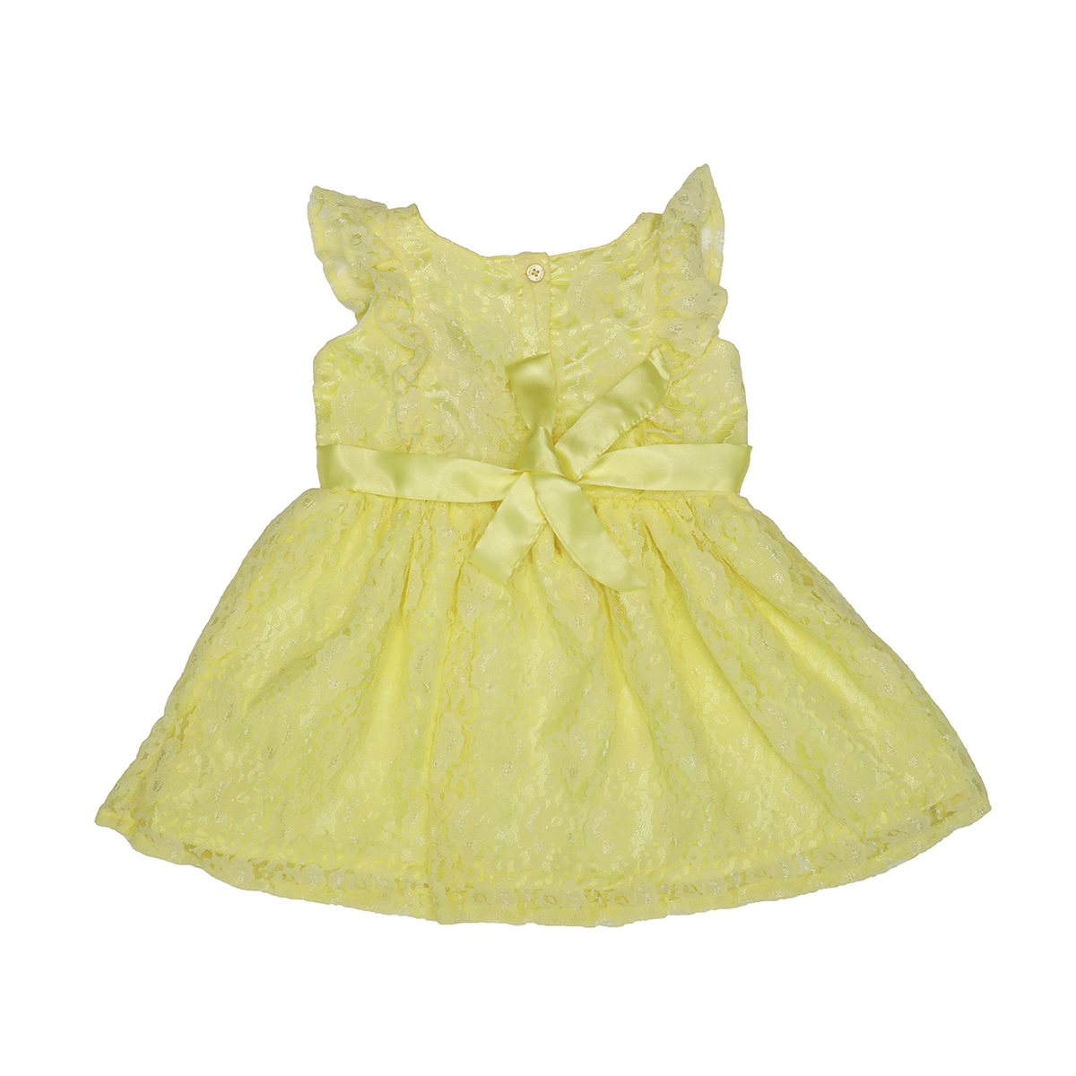 Doodle Girls Midi/Knee Length A-Line Party Dress- Yellow- 1-2Y