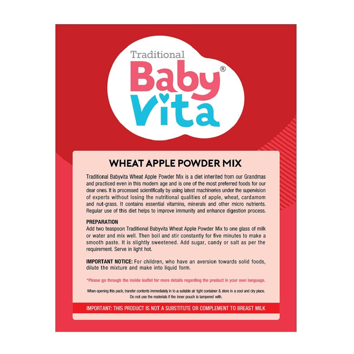 Babyvita Wheat Apple Powder Mix Refill 300g