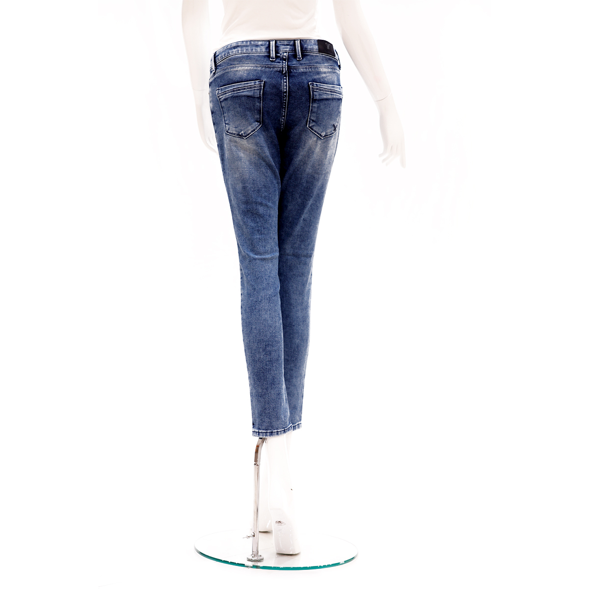 Desi Belle Mid Waist Skinny Fit Full Length Jeans-Blue