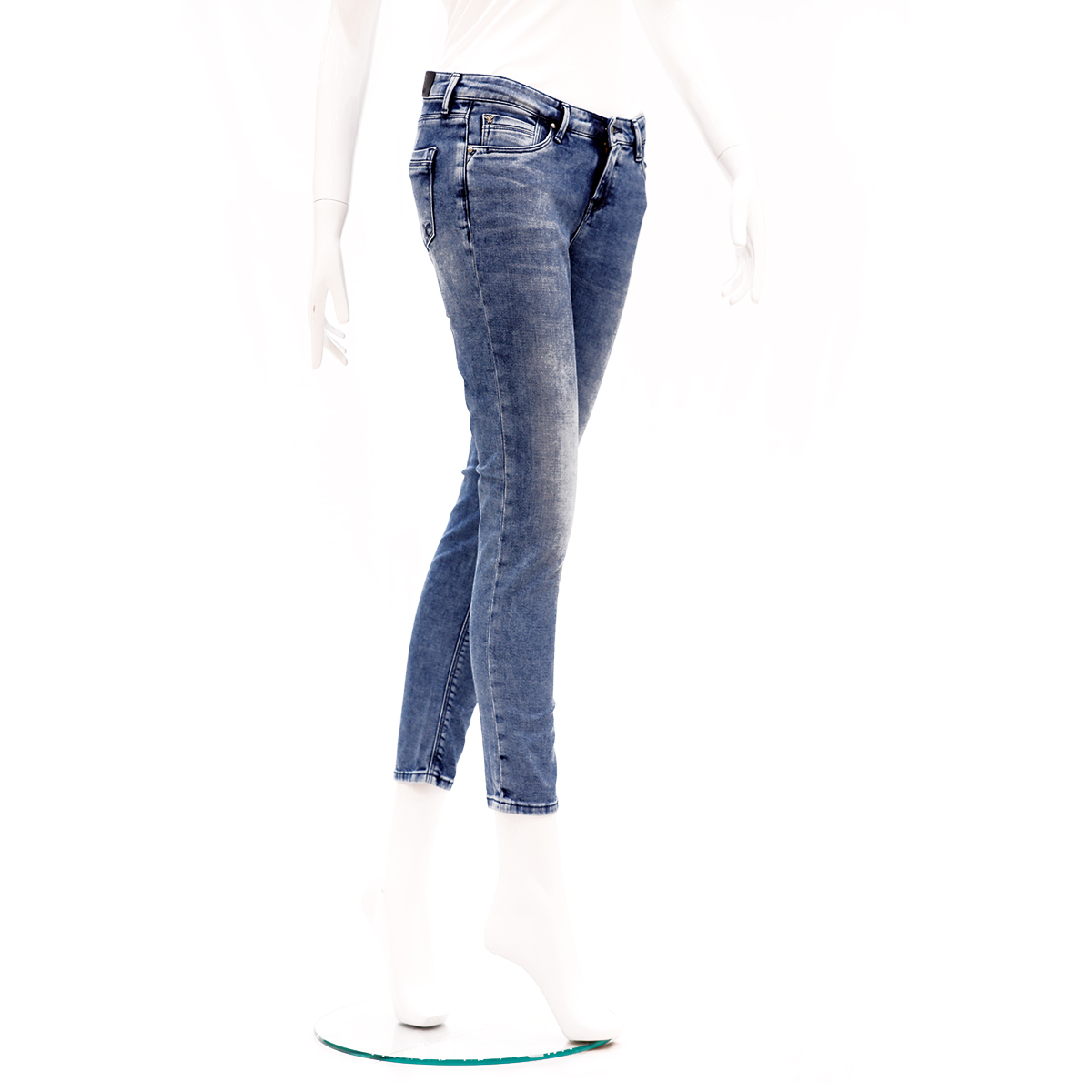 Desi Belle Mid Waist Skinny Fit Full Length Jeans-Blue