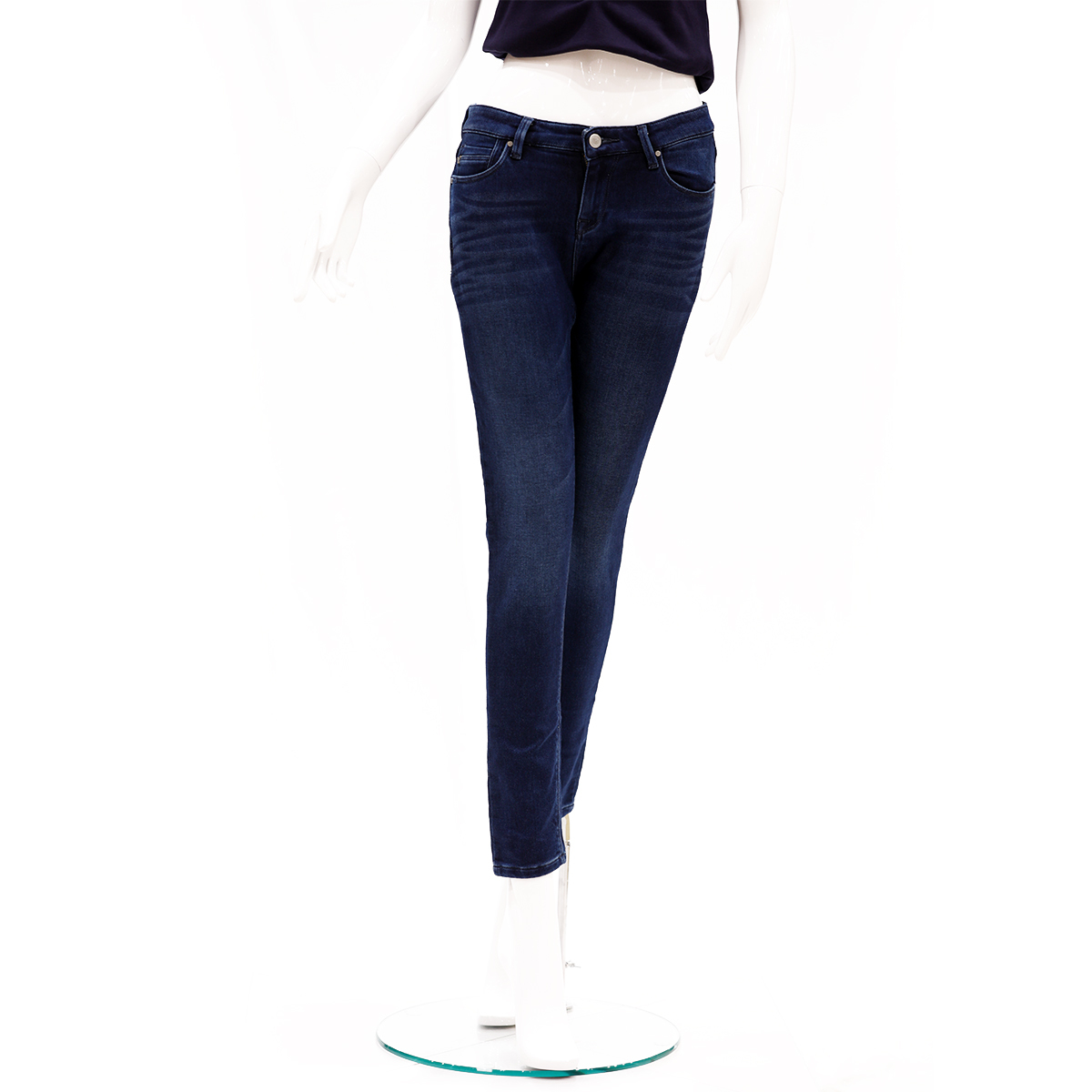 Desi Belle Mid Waist Skinny Fit Ankle Length Jeans -Dark Blue