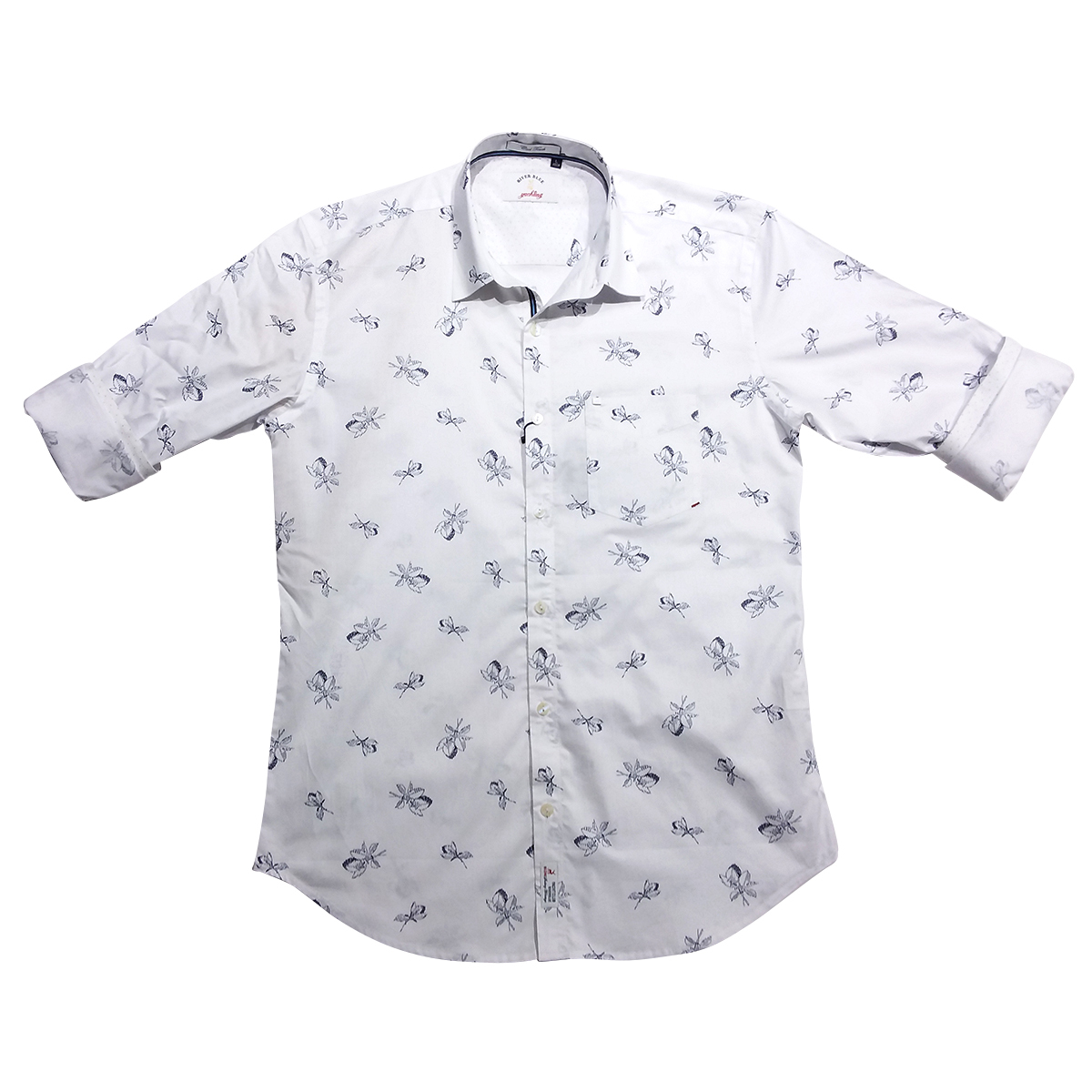 River Blue Mens Shirt  Sm-02921  Full Sleeves White