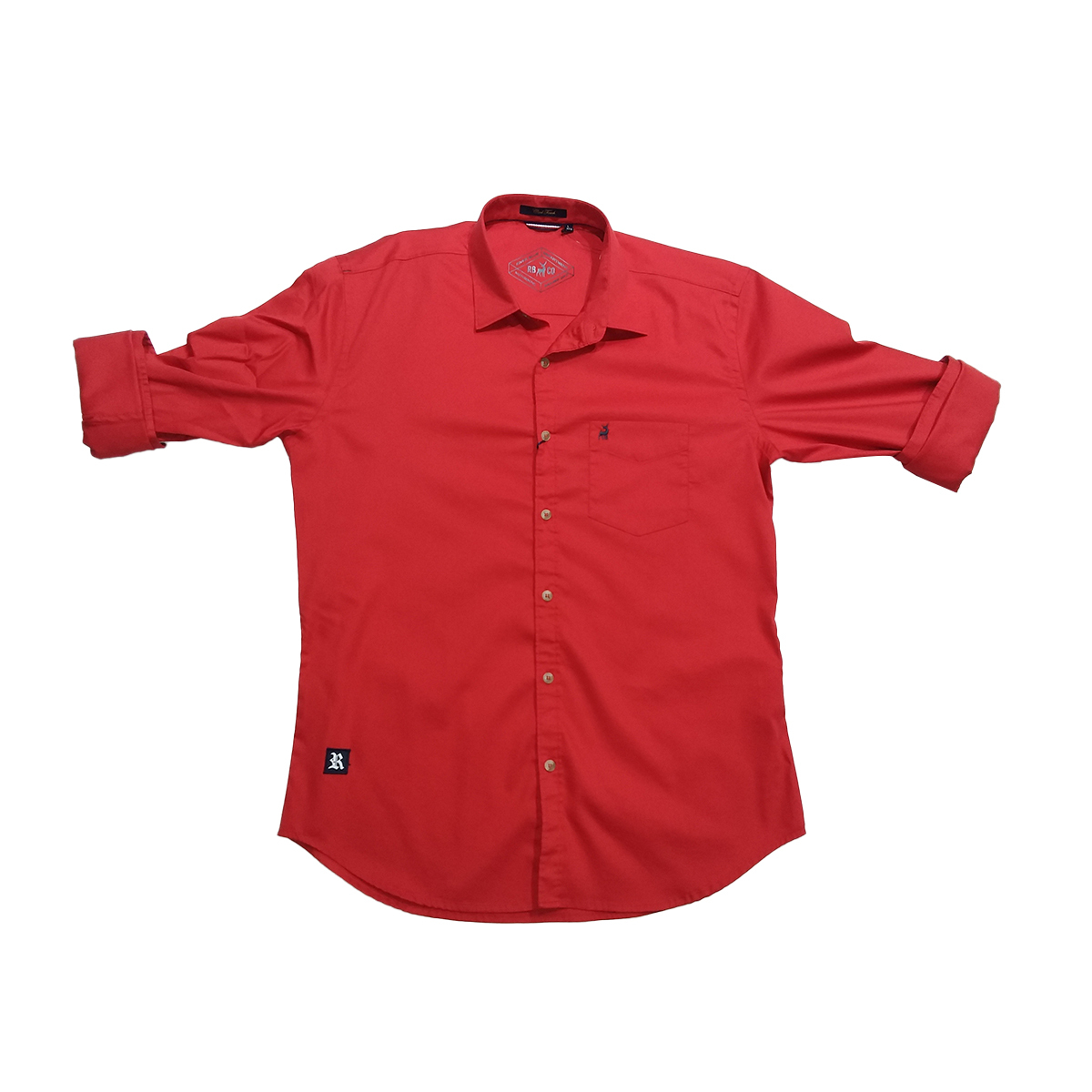 River Blue Mens Shirt  Sm-02979  Full Sleeves Red