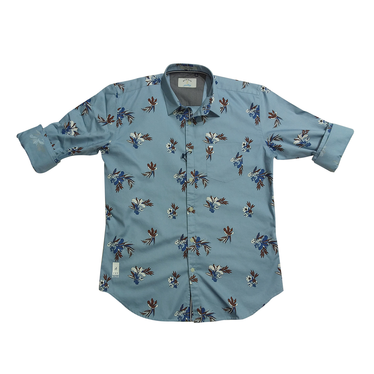 River Blue Mens Shirt  Sm-02990  Full Sleeves Sky