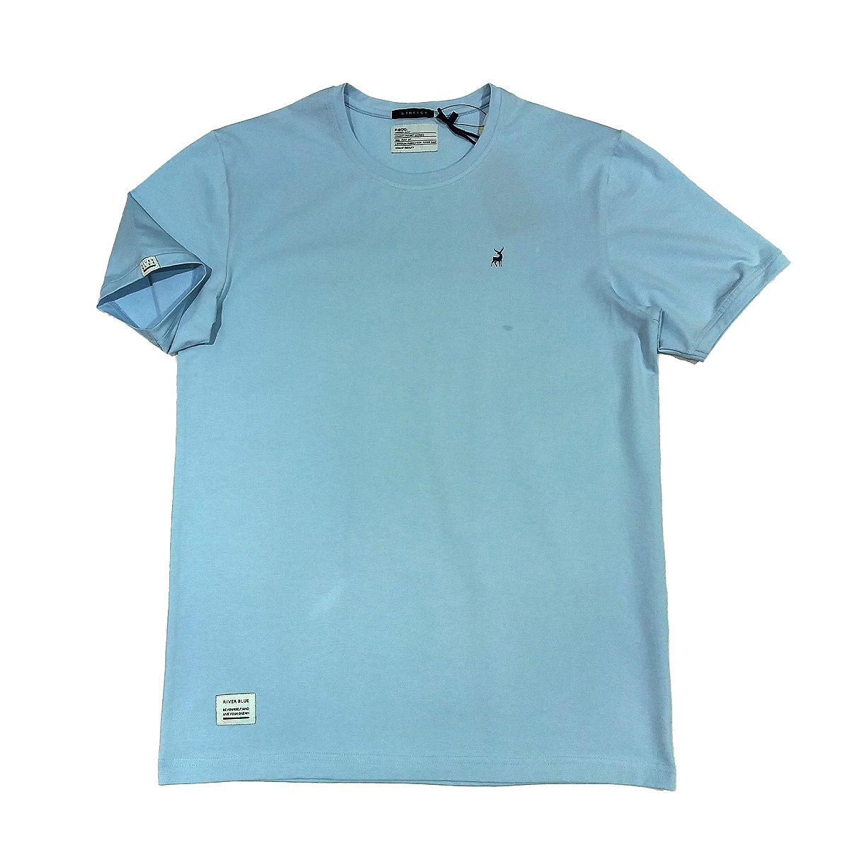 River Blue Mens T-Shirt  Km-0218 Half Sleeves Sky