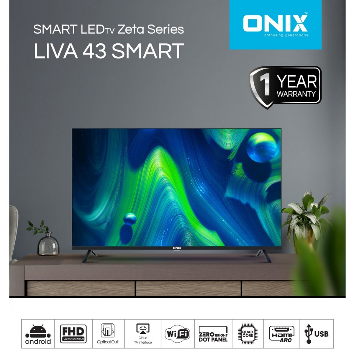 Onix Full HD LED Smart TV Liva 43"